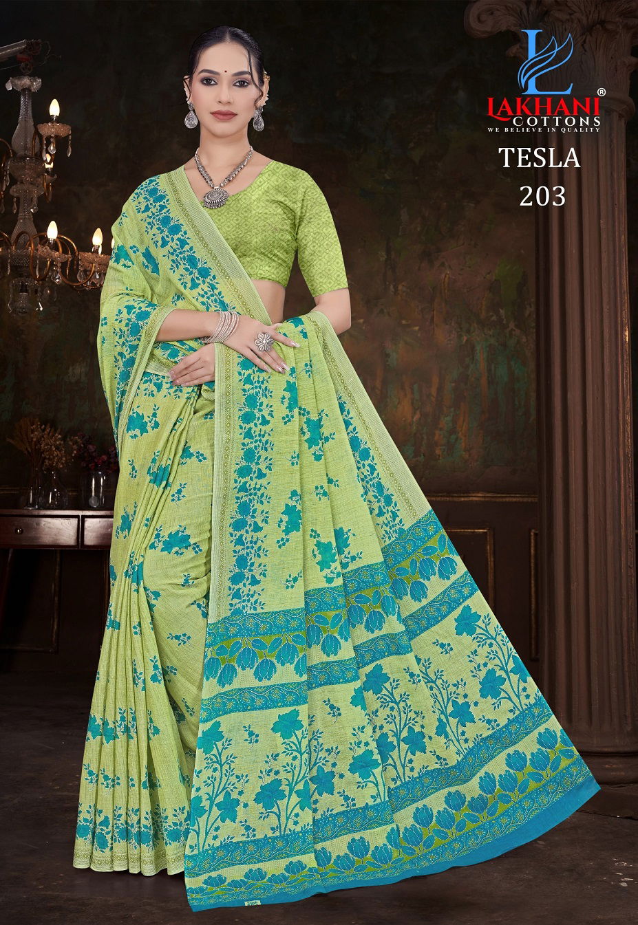 Tesla Vol 2 By Lakhani Cotton Printed Fancy Wholesale Saree In India